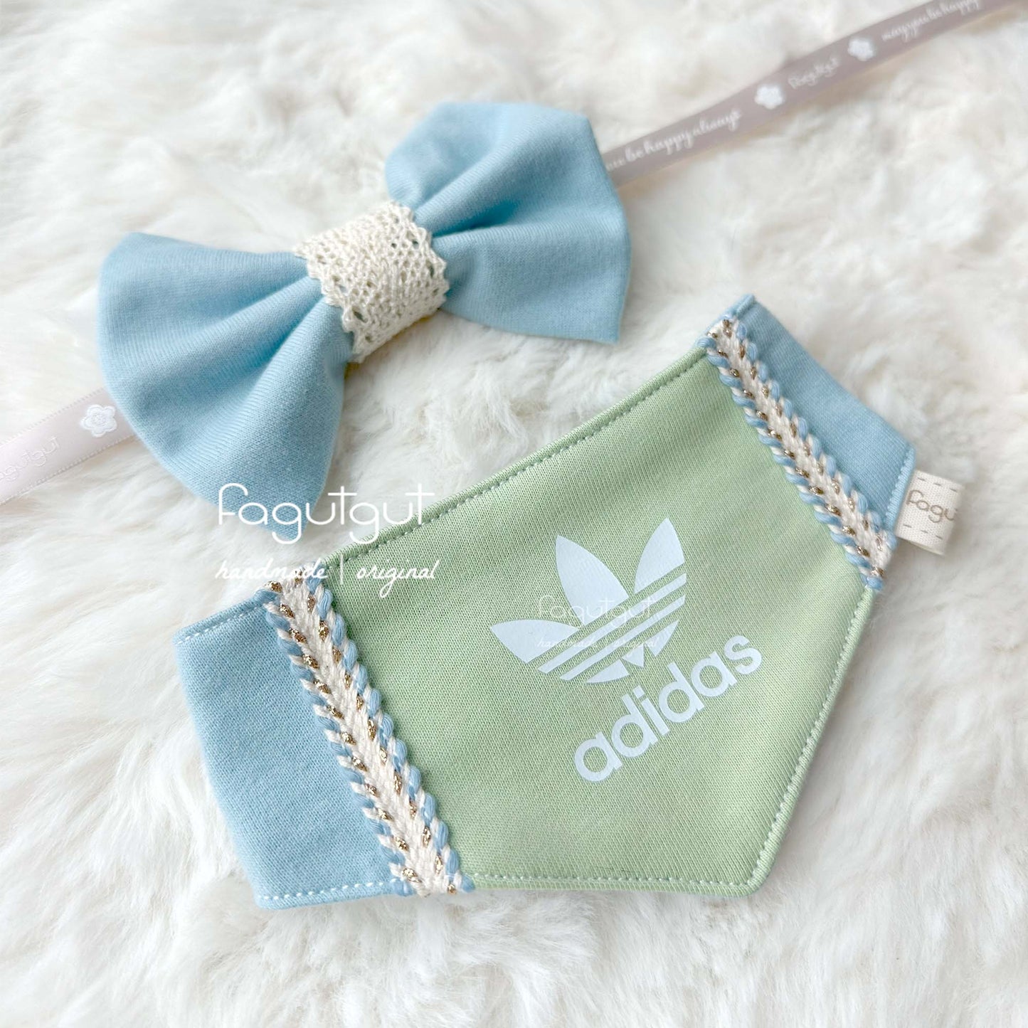 (原價HKD430up!)fagutgut 花吉吉手作 - Remade by Fagutgut - Adidas Originals套裝 - 寵物領巾*送煲呔*(兩色)