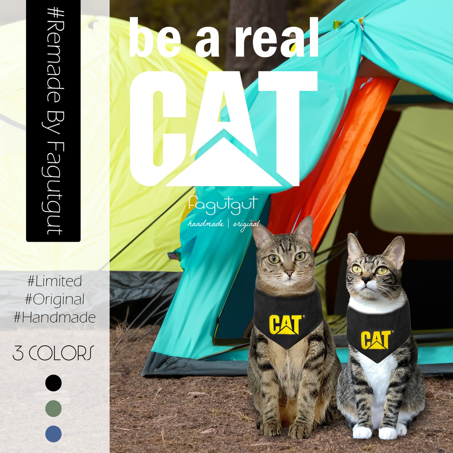 PRE-order! fagutgut 花吉吉手作 - Remade by Fagutgut - Be a real CAT! (3色) - shipping date: 20-28/12/2024 (原價HKD359!)