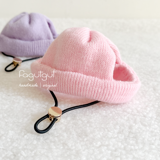 fagutgut 花吉吉手作 - 日本棉質手工冷帽(可配人寵親子裝) - 經典款- 寵物帽連手工毛毛球 - 粉紅色