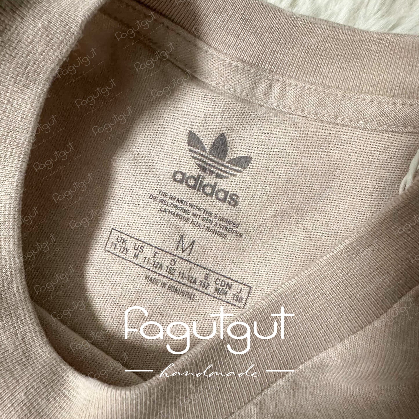 adidas Originals 三葉草 奶荼色 (白色/啡色logo ) #1012
