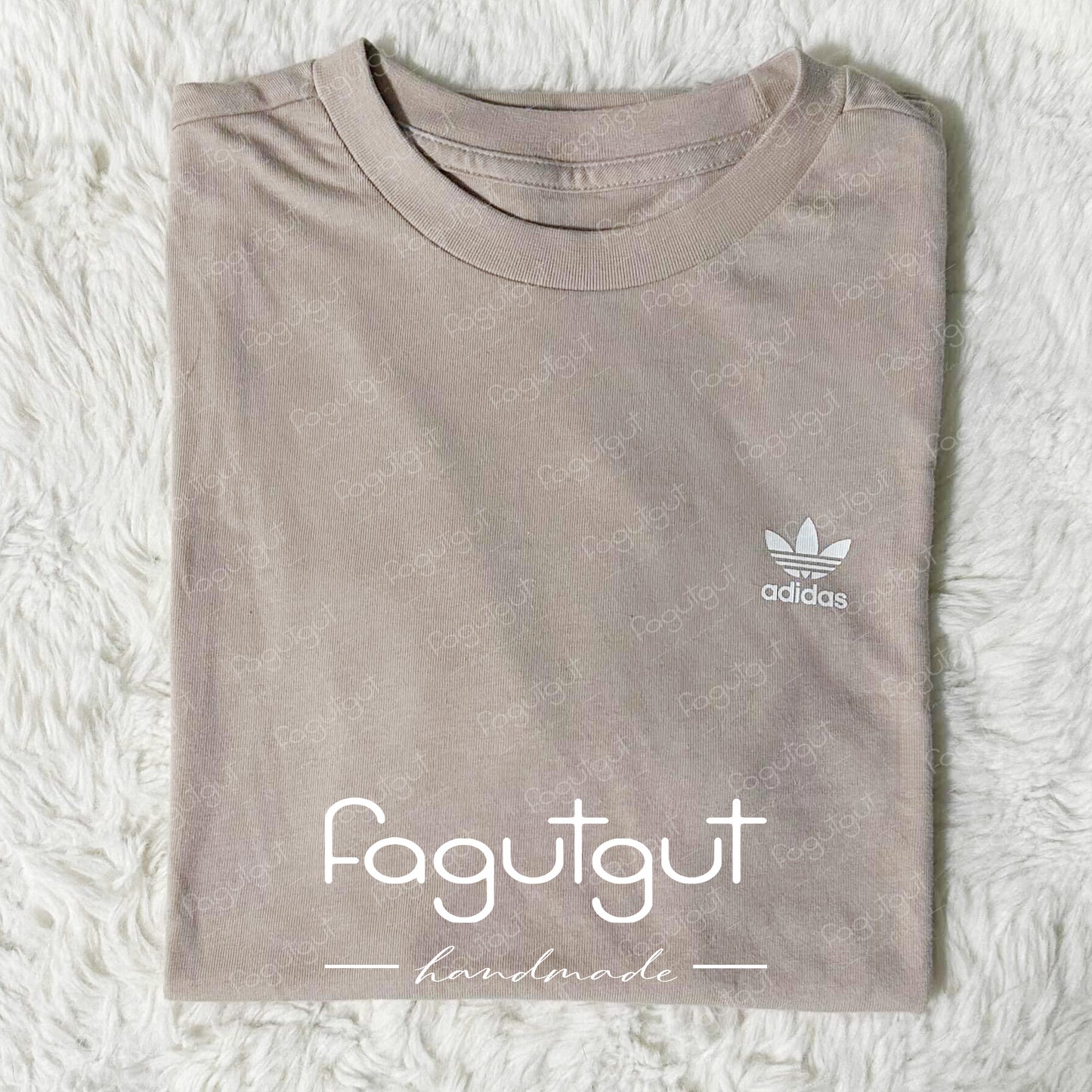 adidas Originals 三葉草 奶荼色 (白色/啡色logo ) #1012